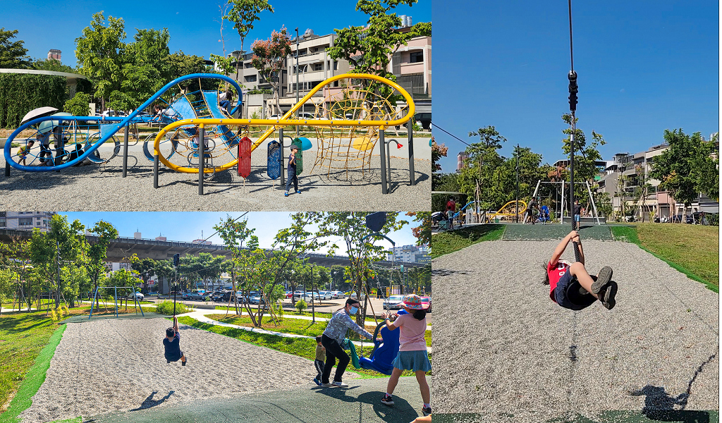 台中十全公園 – 超刺激雙軌滑索.大型攀爬遊戲設施就在台中東區十全共融友善公園 @嘿!部落!