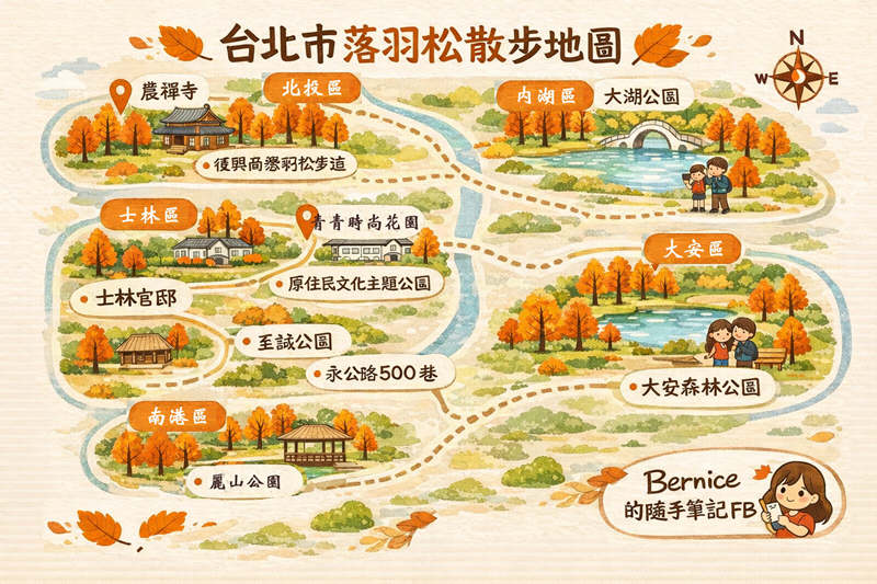 台北市落羽松散步地圖~你造訪幾個了 @嘿!部落!
