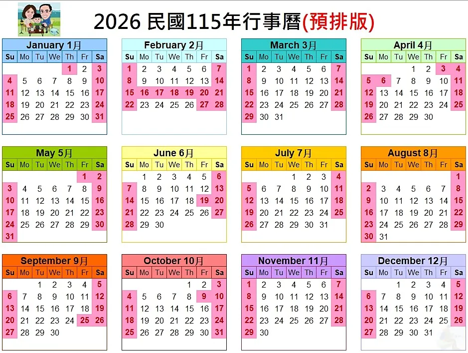 即時熱門文章：2026年(民國115年)行事曆懶人包｜7個連假期，快來看怎麼安排假期！