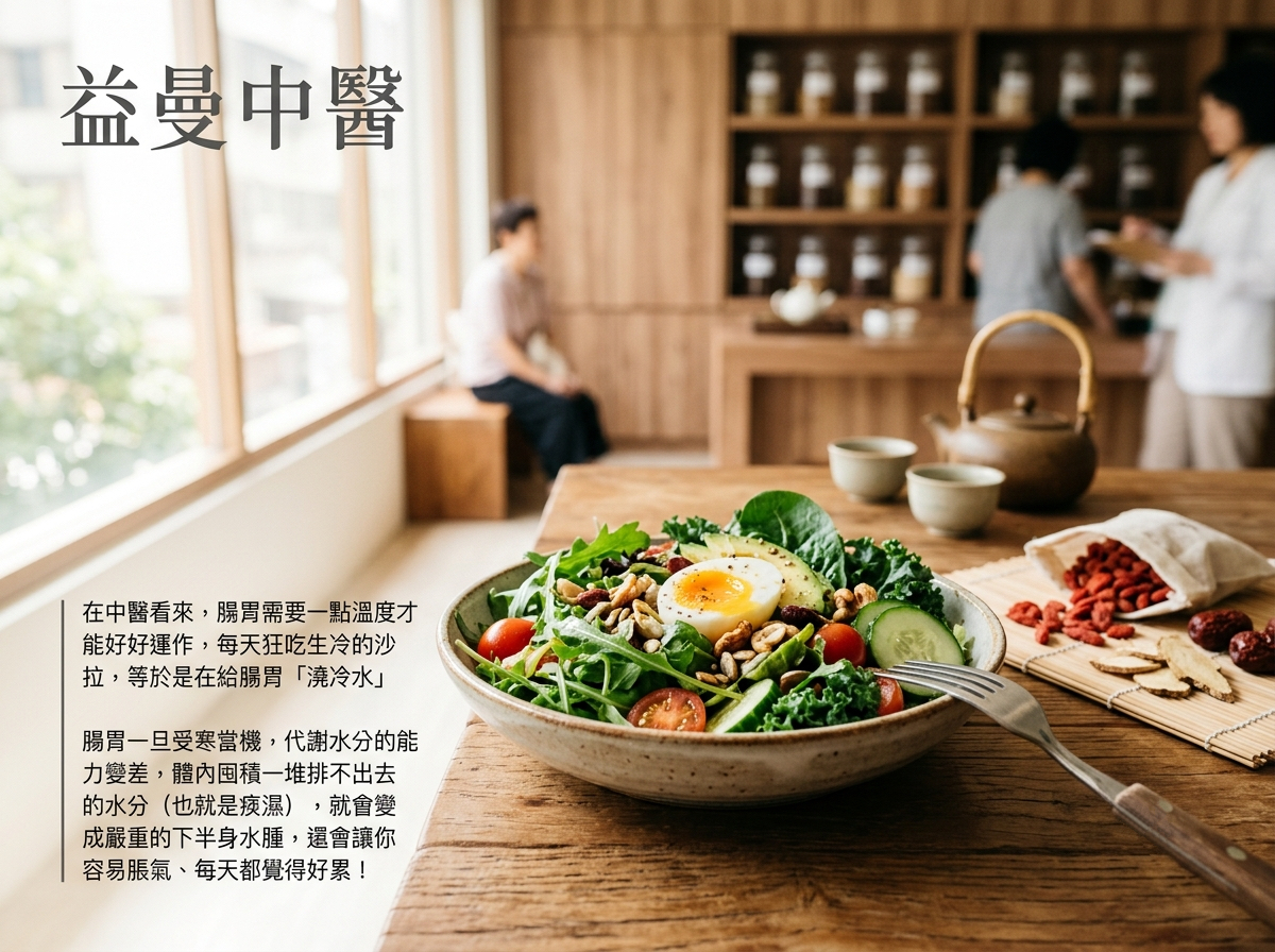 天氣熱到沒胃口，三餐狂嗑生菜沙拉？中醫：當心腸胃罷工，越減越水腫！ @嘿!部落!