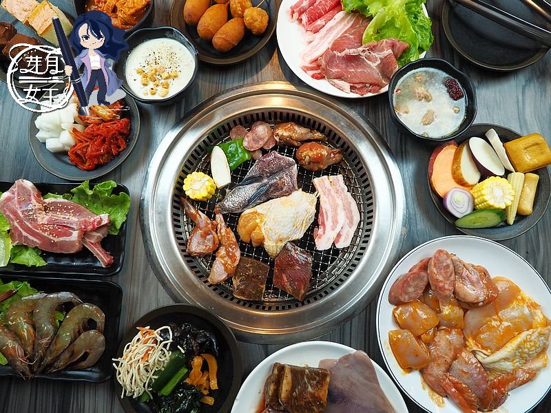 桃園中壢美食-肉鮮生韓式烤肉吃到飽 (中壢店)-近百種食材任你挑，只要369元就有韓式燒烤吃到飽   （邀約） @嘿!部落!