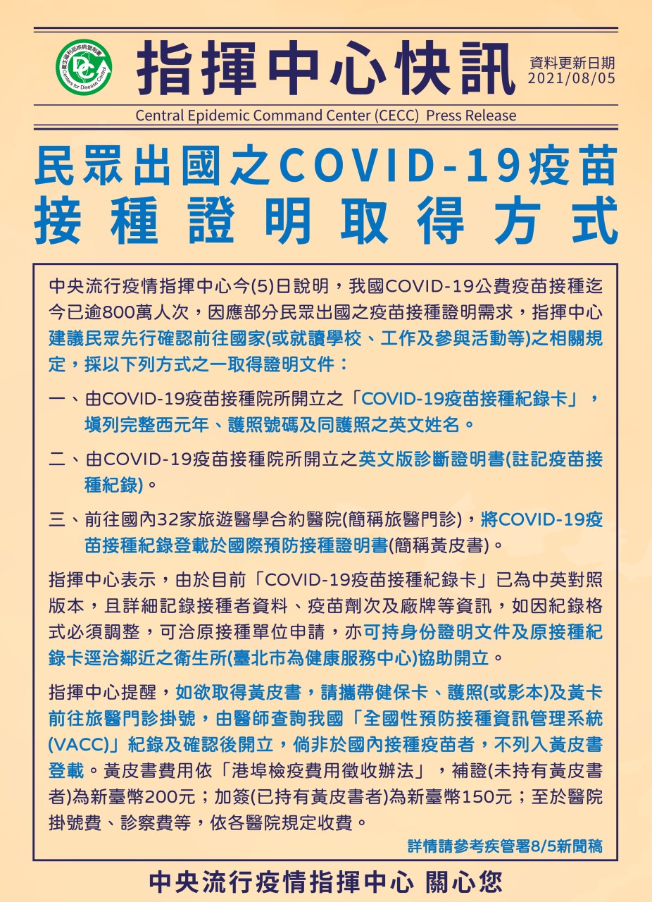 台灣人民出國，covid-19疫苗接種證明方式有三種，請依照目的地國家要求選擇 @嘿!部落!