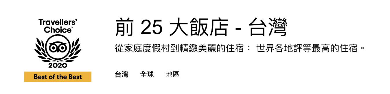 2026年,tripadvisor旅遊飯店風雲得主~Travellers’s Choice 前25大台灣飯店 2026年,tripadvisor旅遊飯店風雲得主~Travellers’s Choice 前25大台灣飯店