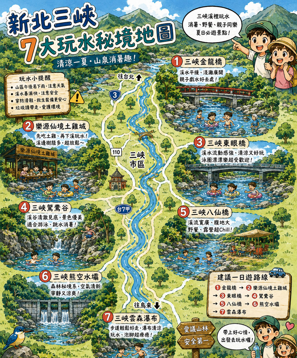 【新北三峽九個安全水域】親子景點推薦.有救生員.合法 @嘿!部落!