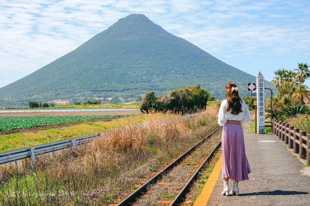 鹿兒島 | JR日本最南端車站 西大山。搭乘指宿枕崎線到「薩摩富士」開聞岳招喚幸福 (黃色郵筒、幸福之鐘) @嘿!部落!