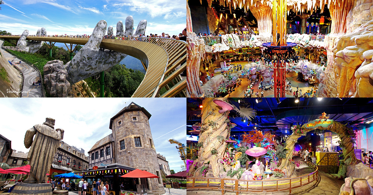 越南峴港景點》巴拿山 Sun World Ba Na Hills 詳盡地圖攻略～超震撼黃金佛手橋 x 好好拍歐洲古城法國村 x 嗨翻天大型室內遊樂園 x 超長高空纜車&amp;高山過山車 @嘿!部落!
