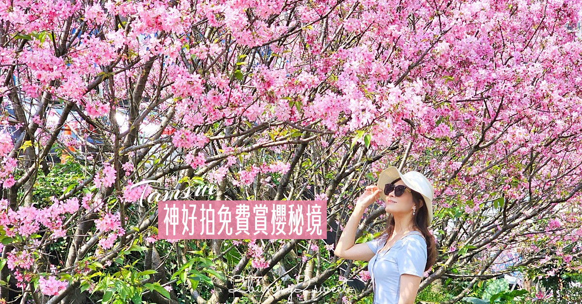 淡水櫻花「北投子溪櫻花生態步道」搭輕軌輕鬆抵達的免費賞櫻秘景！人不多神好拍 @嘿!部落!