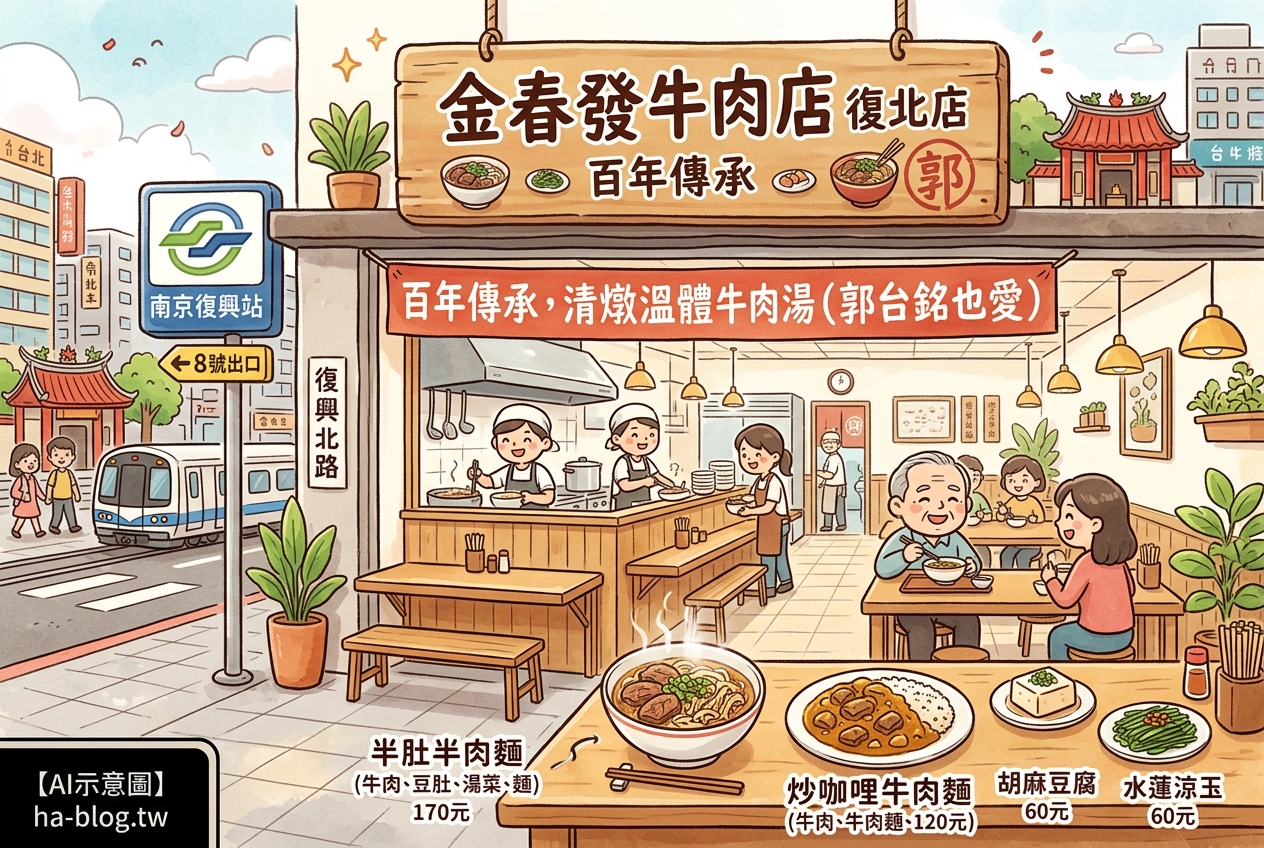 【台北南京復興站美食】金春發牛肉店復北店：百年傳承，郭台銘也愛的清燉溫體牛肉湯 @嘿!部落!