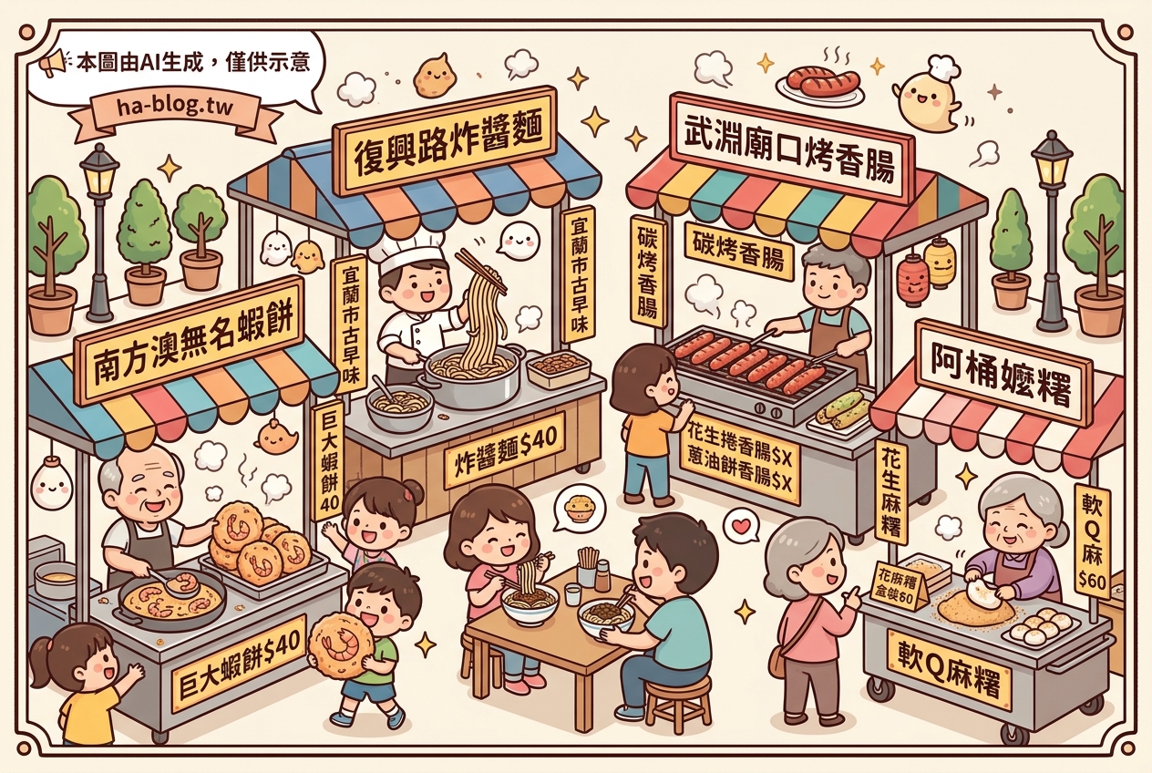 宜蘭銅板美食地圖：品嚐蘇澳蝦餅、羅東麻糬與冬山香腸的古早好滋味 @嘿!部落!