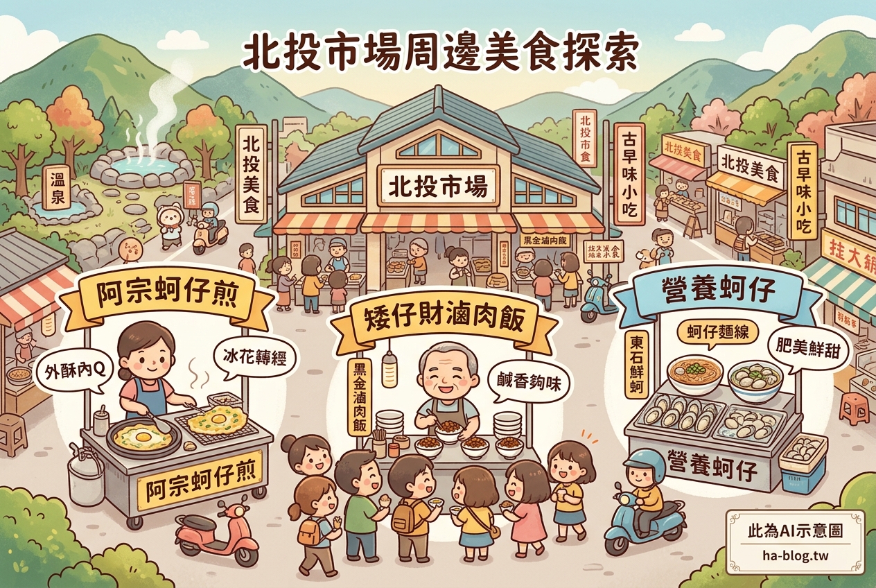 北投市場周邊美食探索：從經典小吃到人氣蚵仔料理 @嘿!部落!