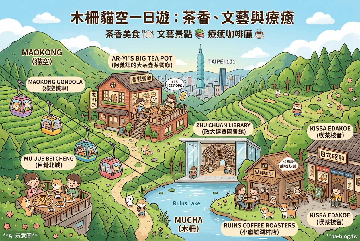 木柵貓空一日遊：茶香美食、文藝景點與療癒咖啡廳全攻略 @嘿!部落!