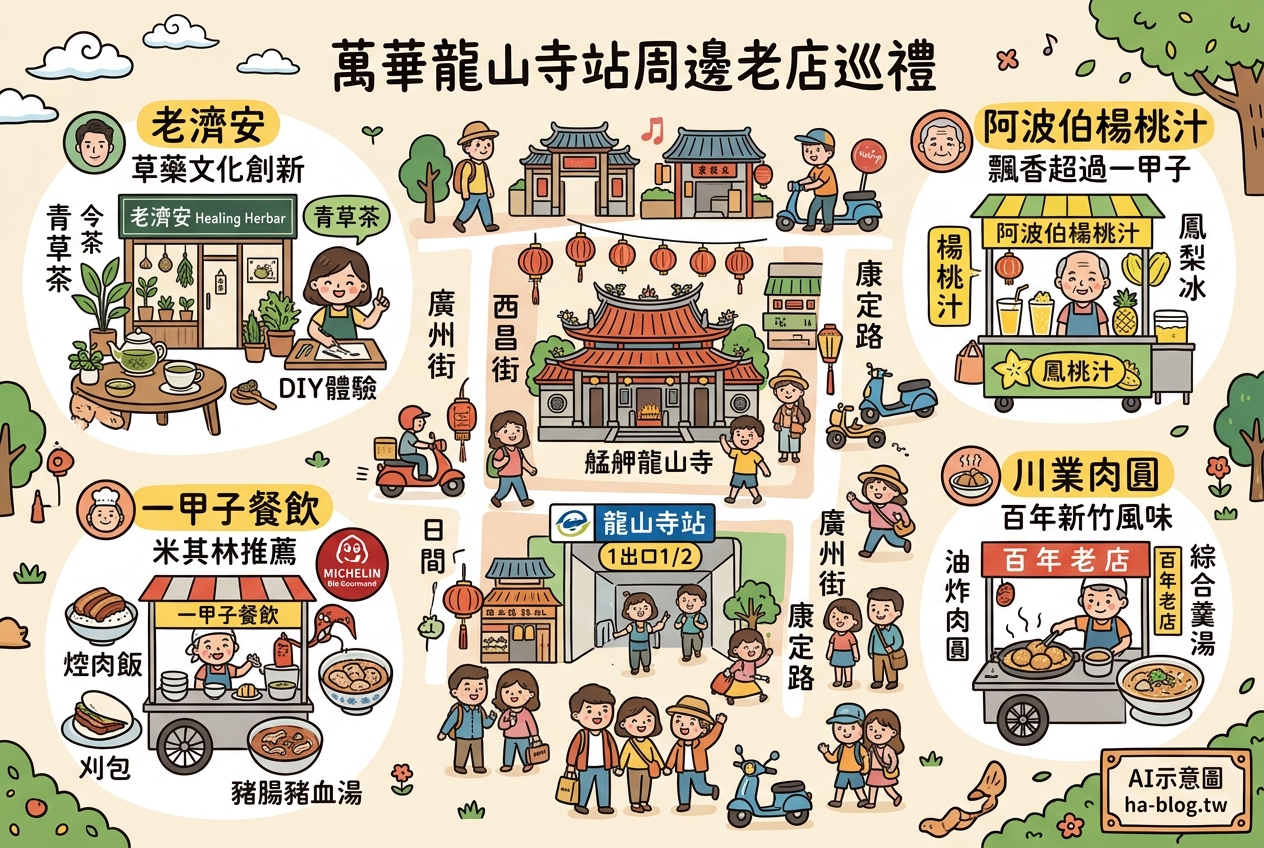 龍山寺站周邊老店巡禮：品味萬華的古早味與創新文化 @嘿!部落!