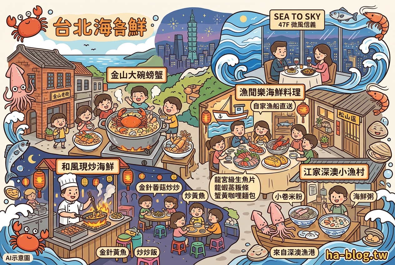 台北海鮮饗宴：熱炒、漁港直送到高空景觀餐廳，一次滿足你的味蕾！ @嘿!部落!