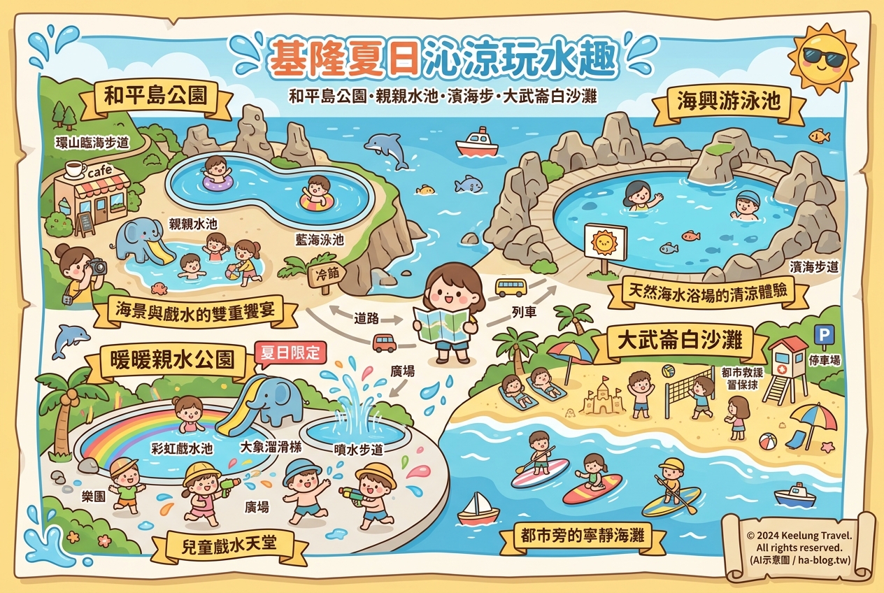 基隆夏日沁涼玩水趣：和平島公園、大武崙白沙灘、暖暖親水公園與海興游泳池推薦 @嘿!部落!