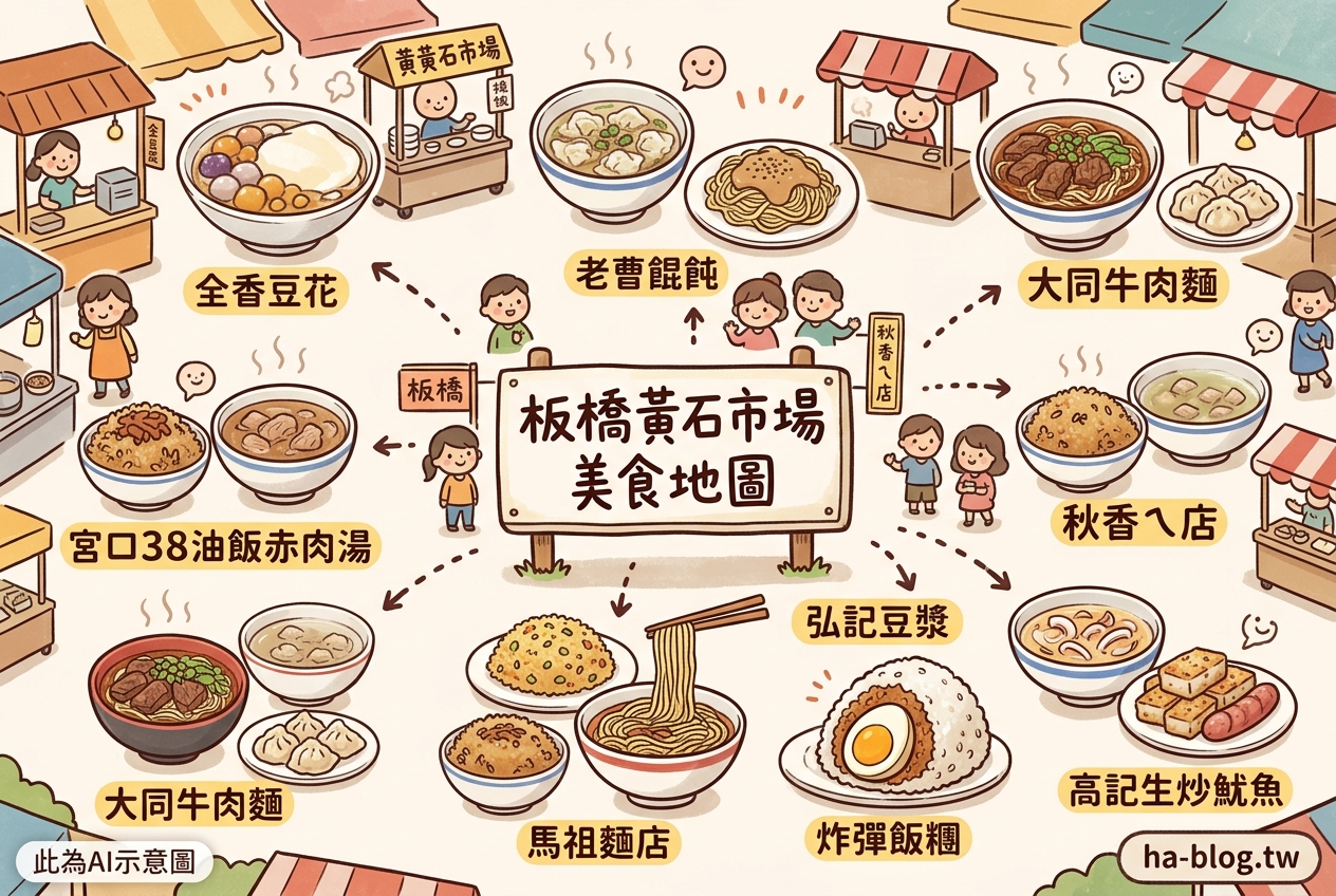 新北板橋黃石市場美食地圖：從傳統小吃到在地人推薦的隱藏美味 @嘿!部落!
