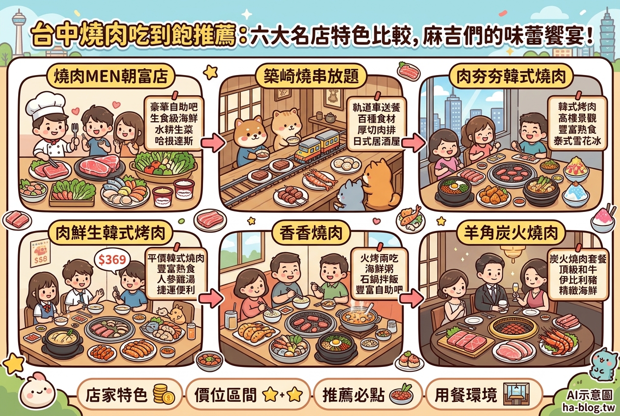 台中燒肉吃到飽推薦：六大名店特色比較，麻吉們的味蕾饗宴！ @嘿!部落!