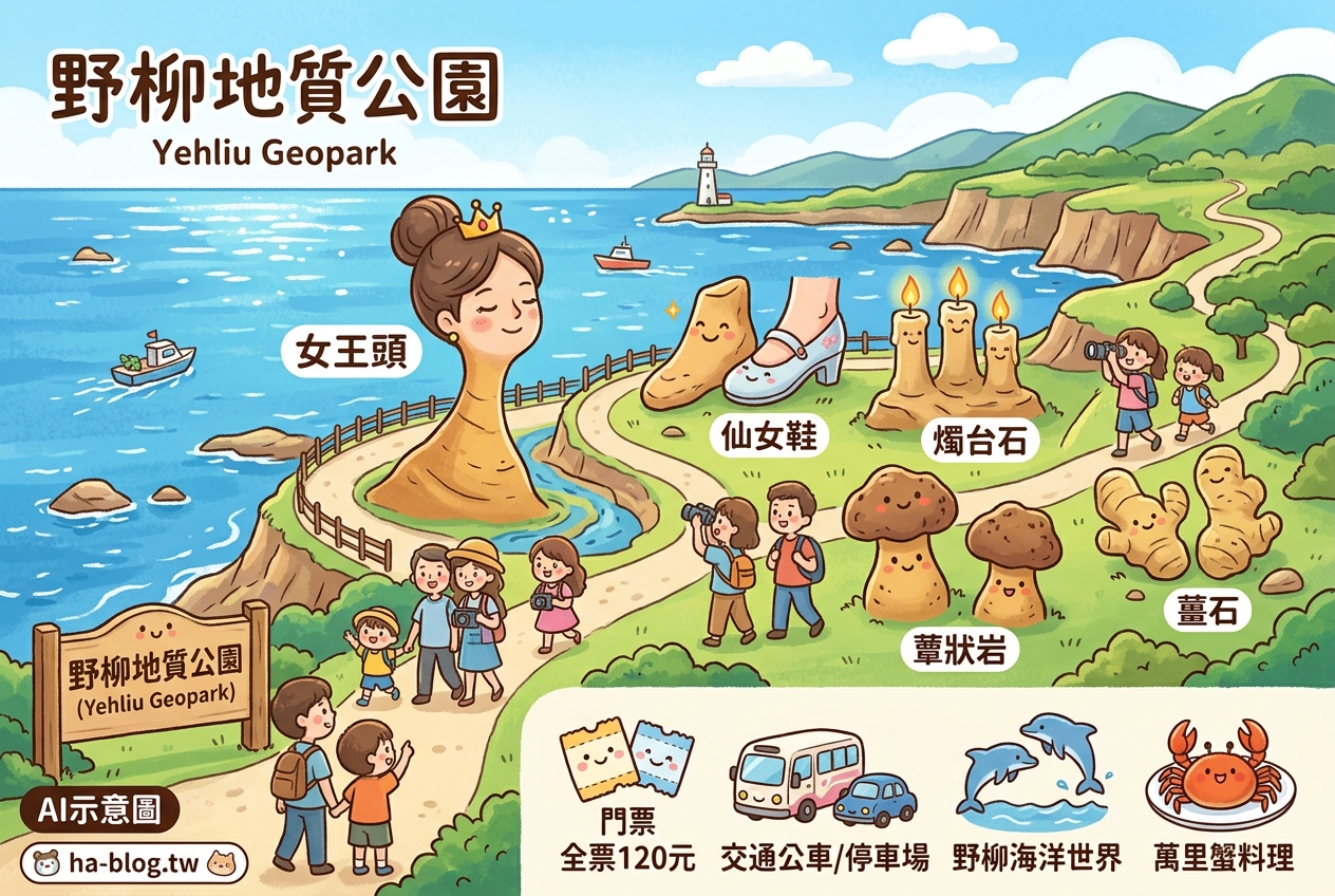 新北野柳地質公園：探索台灣北海岸的鬼斧神工，與女王頭的傳奇邂逅 @嘿!部落!