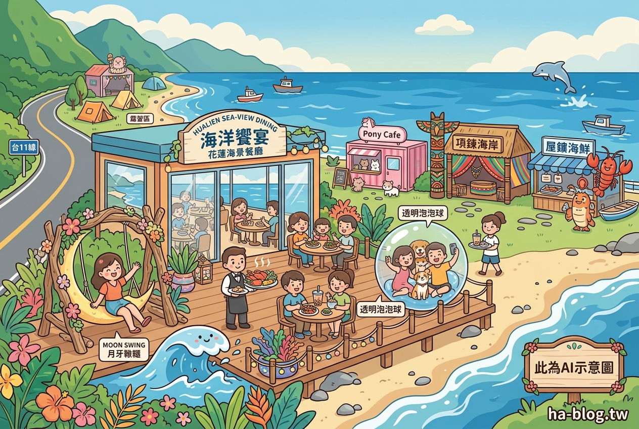 花蓮海景餐廳推薦：擁抱蔚藍太平洋，享受味蕾與視覺的雙重饗宴 @嘿!部落!