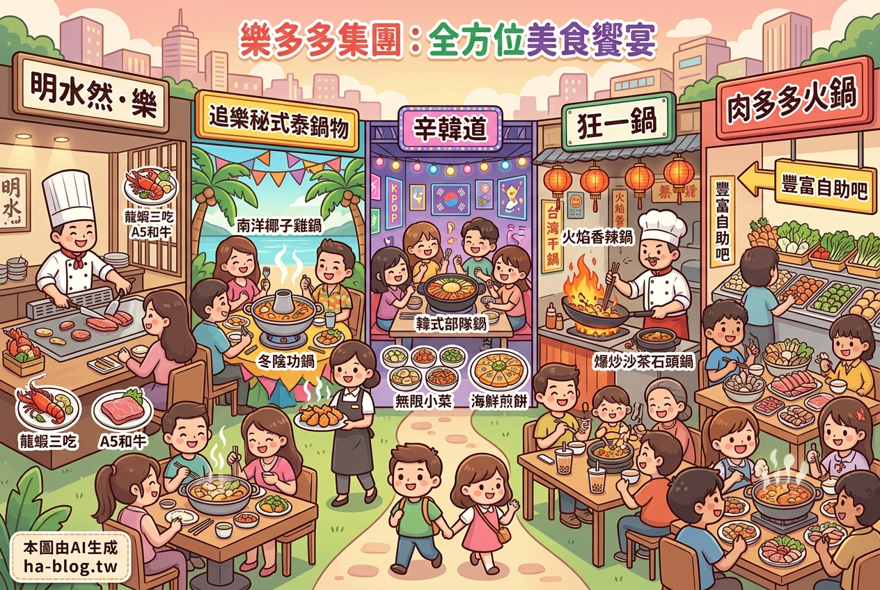 樂多多集團旗下品牌：從鐵板燒到泰式、韓式、台式火鍋，全方位美食饗宴 @嘿!部落!