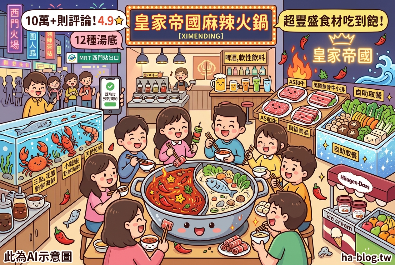 西門町麻辣火鍋吃到飽推薦：皇家帝國，頂級食材與多元湯底的極致饗宴 @嘿!部落!