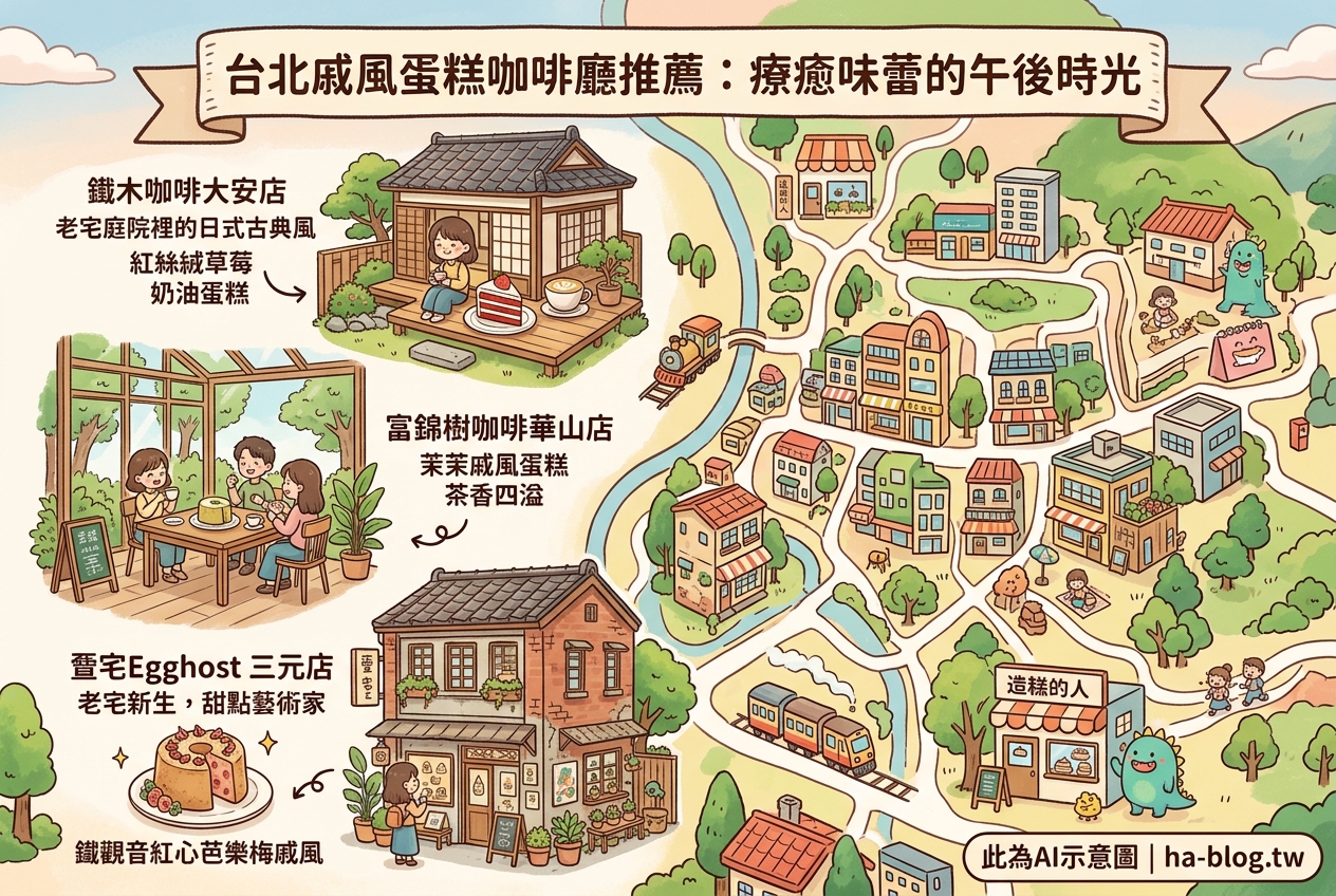 台北戚風蛋糕咖啡廳推薦：鐵木咖啡大安店、富錦樹咖啡華山店、疍宅Egghost三元店，療癒味蕾的午後時光 @嘿!部落!