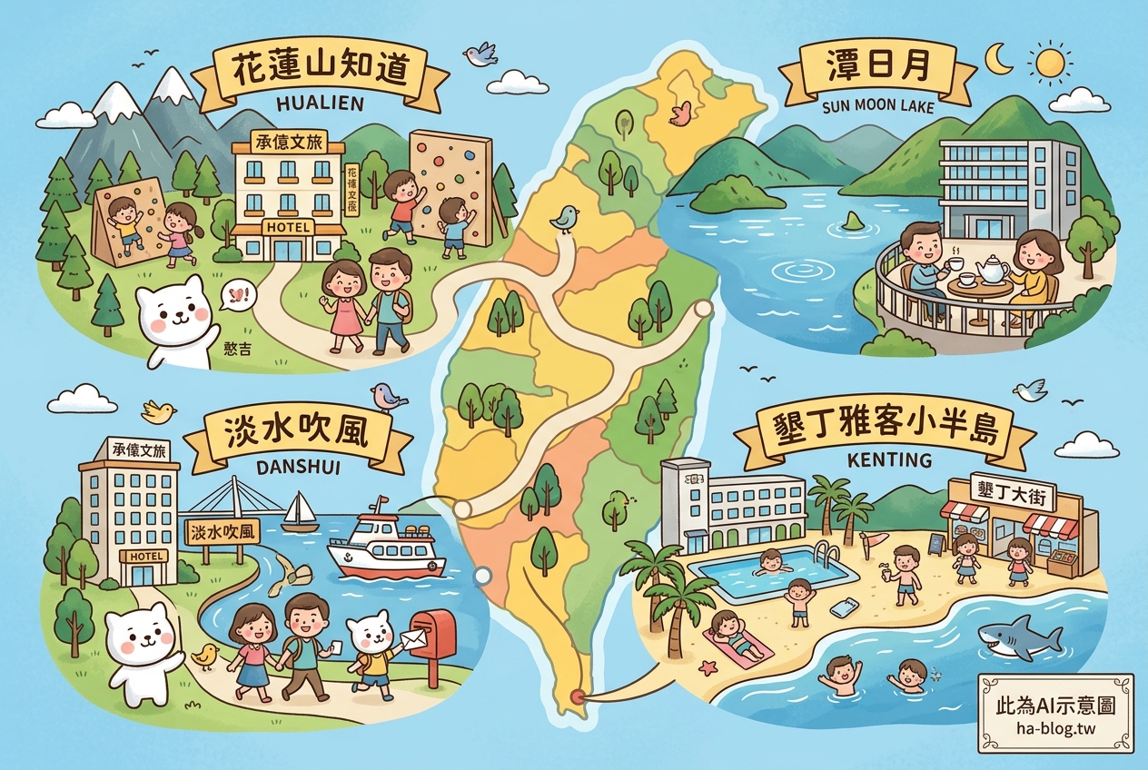 承億文旅全台據點開箱：花蓮山知道、淡水吹風、潭日月、墾丁雅客小半島，精選飯店體驗與比較 @嘿!部落!