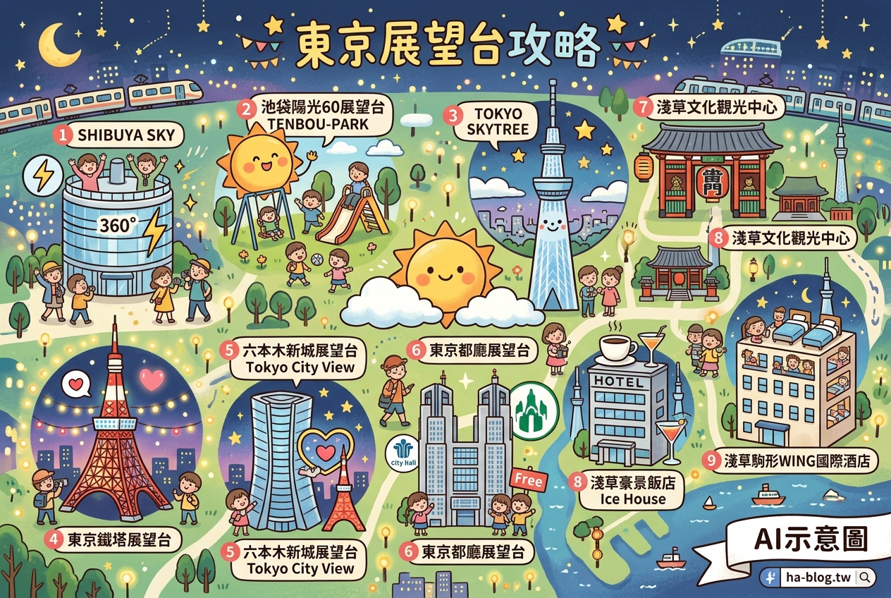 東京展望台攻略:9個絕佳視角,從高空欣賞迷人東京夜景! 東京展望台攻略:9個絕佳視角,從高空欣賞迷人東京夜景!