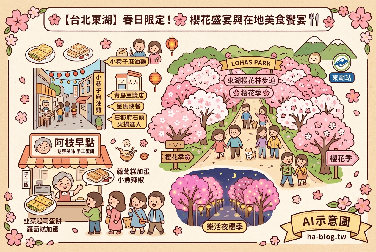 【台北東湖】春日限定！櫻花盛宴與在地美食饗宴，一網打盡東湖之美！ @嘿!部落!