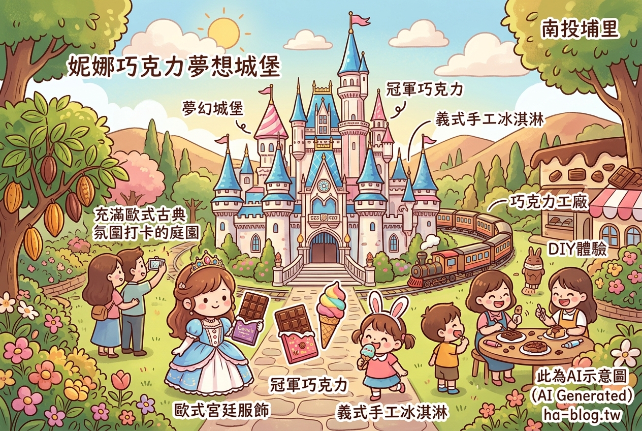 南投埔里一日遊：探訪歐式夢幻城堡「妮娜巧克力夢想城堡」，品嚐冠軍巧克力與義式冰淇淋 @嘿!部落!
