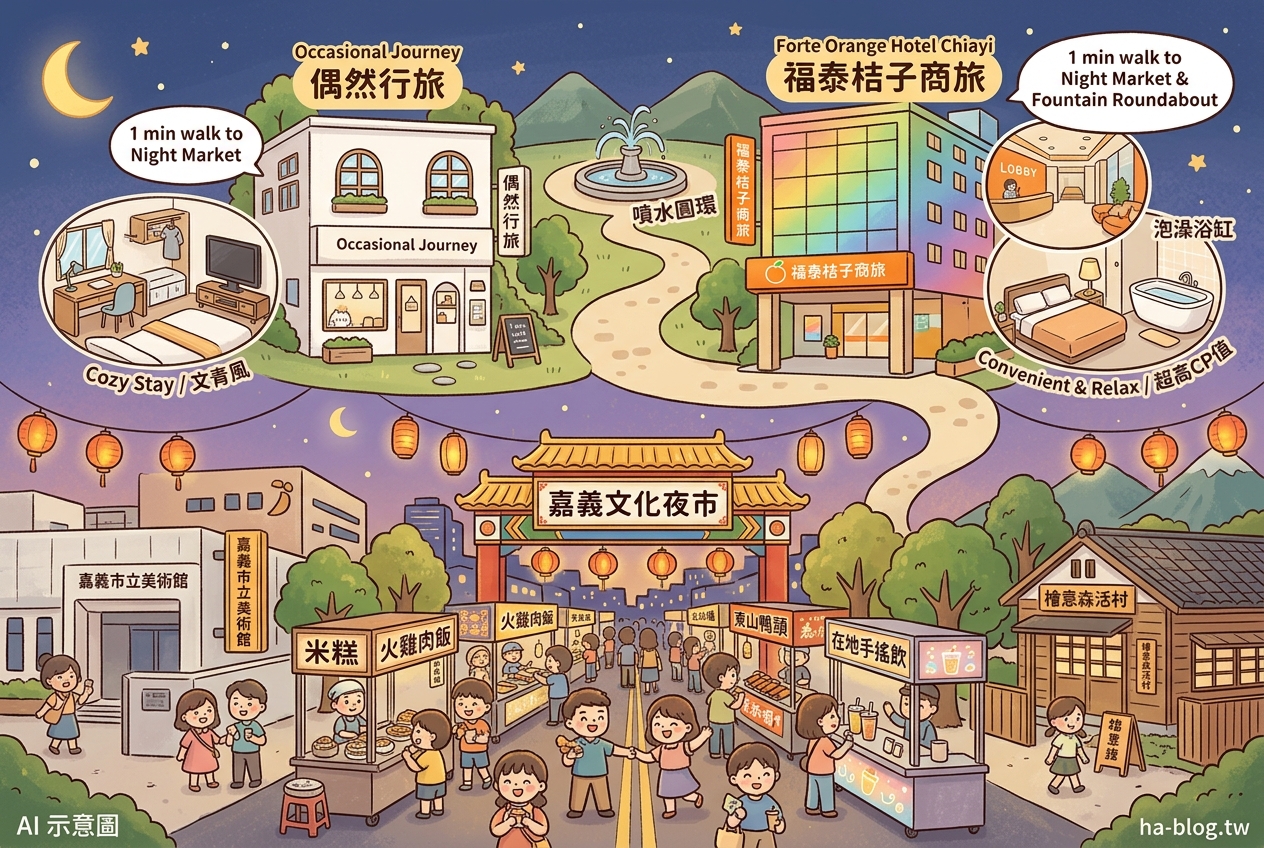 嘉義文化夜市周邊住宿推薦:偶然行旅與福泰桔子商旅,打造您的在地文化體驗之旅 嘉義文化夜市周邊住宿推薦:偶然行旅與福泰桔子商旅,打造您的在地文化體驗之旅