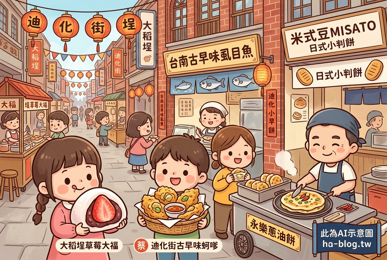 迪化街古早味小吃巡禮：從蚵嗲到草莓大福，一場舌尖上的時光之旅 @嘿!部落!