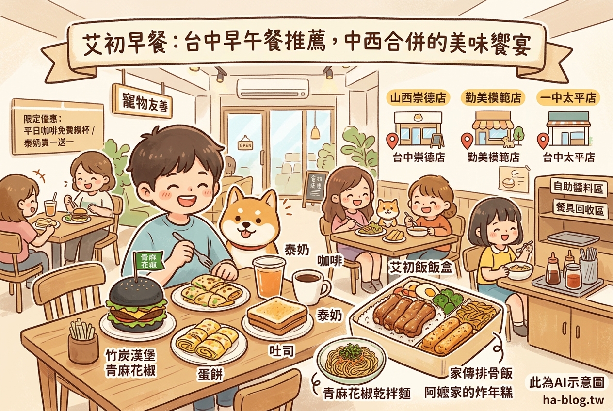 即時熱門文章：艾初早餐：台中早午餐推薦，中西合併的美味饗宴