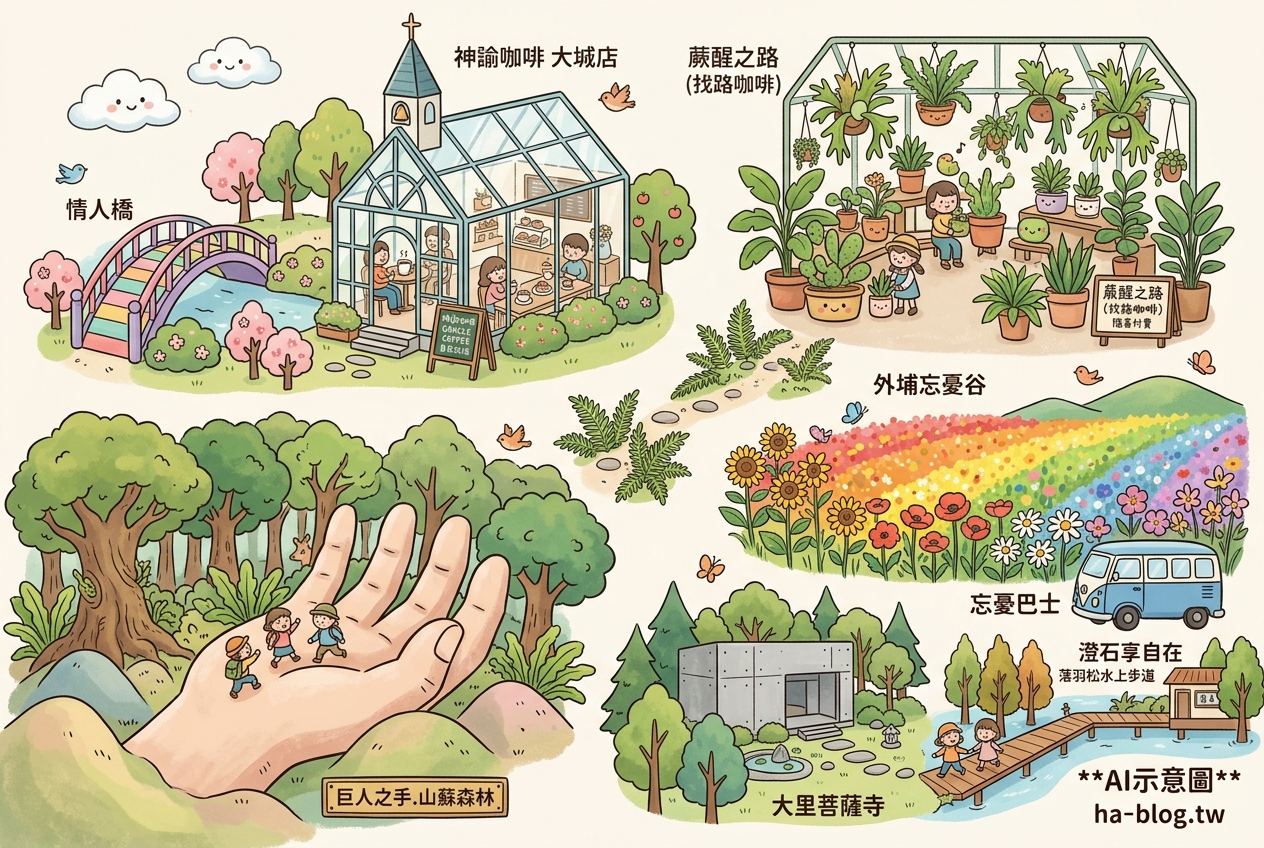 台中秘境咖啡廳與自然景觀：神諭咖啡、蕨醒之路、巨人之手與忘憂谷 @嘿!部落!