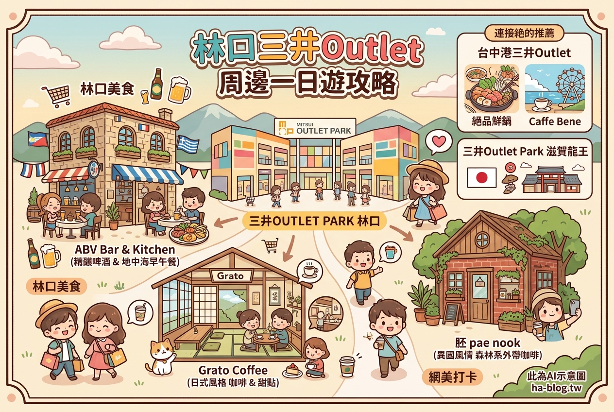 即時熱門文章：林口三井Outlet周邊美食、咖啡廳與購物指南：一日遊攻略