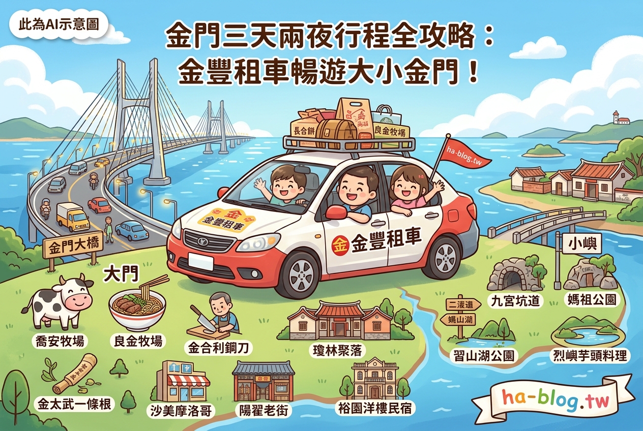 即時熱門文章：金門三天兩夜行程全攻略：金豐租車帶你暢遊大小金門，景點、美食、住宿、伴手禮一次搞定！