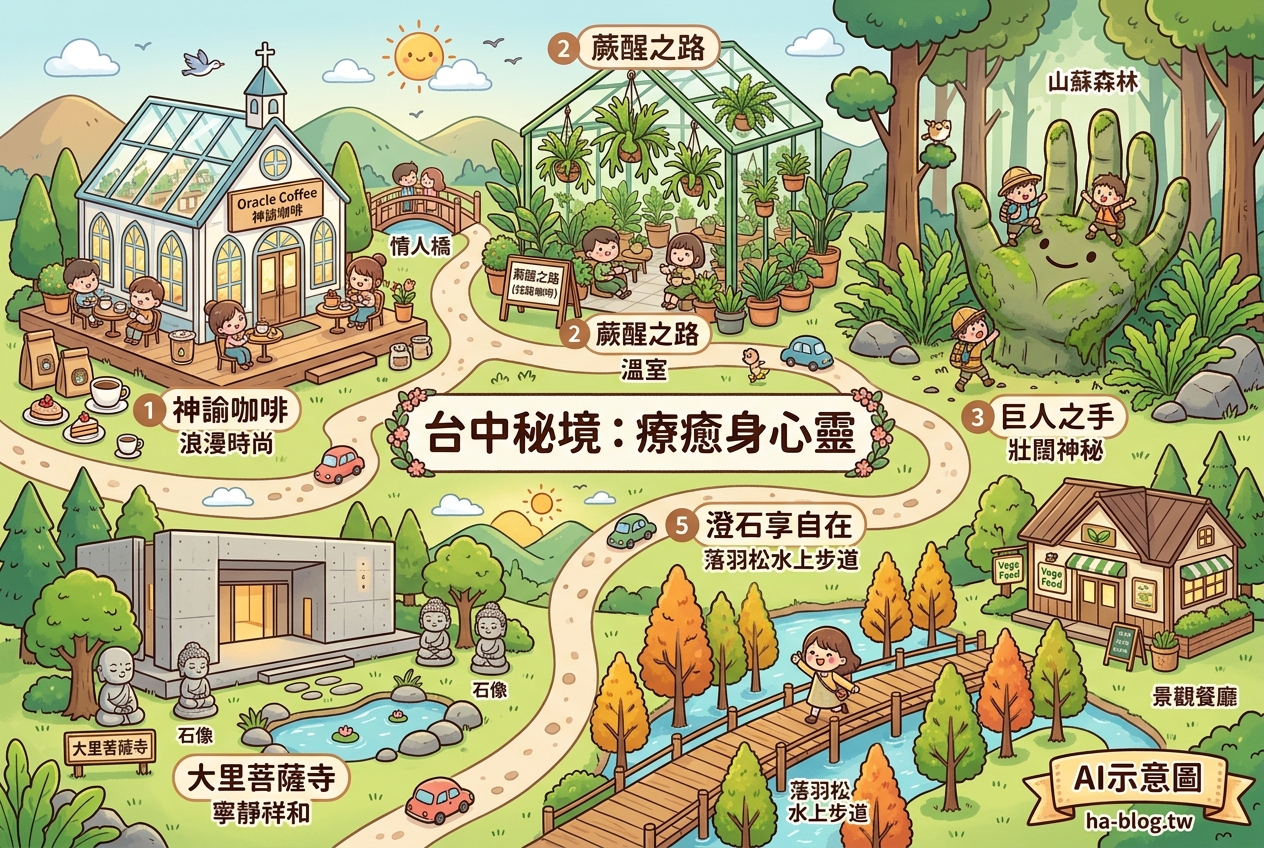 即時熱門文章：台中秘境咖啡廳與自然景點：Oracle Coffee、蕨醒之路、巨人之手與菩薩寺