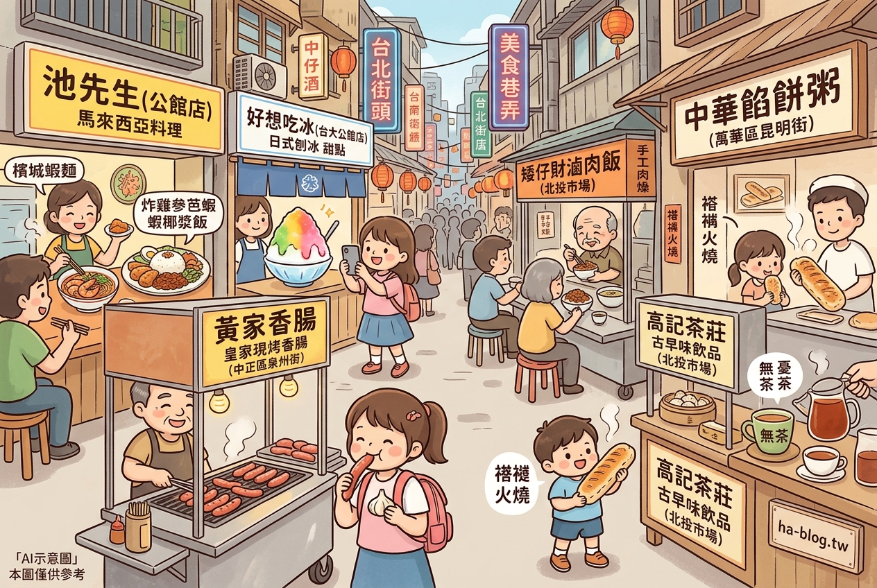 即時熱門文章：探訪台北街頭巷弄的經典美味：從香腸、餡餅到滷肉飯的味蕾饗宴