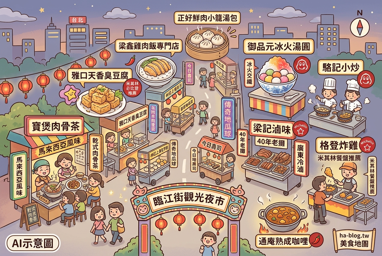 臨江街夜市美食地圖:從馬來西亞肉骨茶到米其林推薦小吃,一網打盡通化夜市人氣美食 臨江街夜市美食地圖:從馬來西亞肉骨茶到米其林推薦小吃,一網打盡通化夜市人氣美食