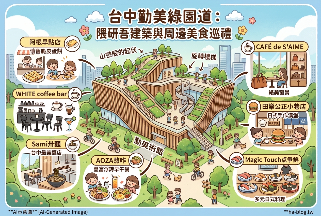 台中勤美綠園道：隈研吾建築下的藝術殿堂與周邊美食巡禮