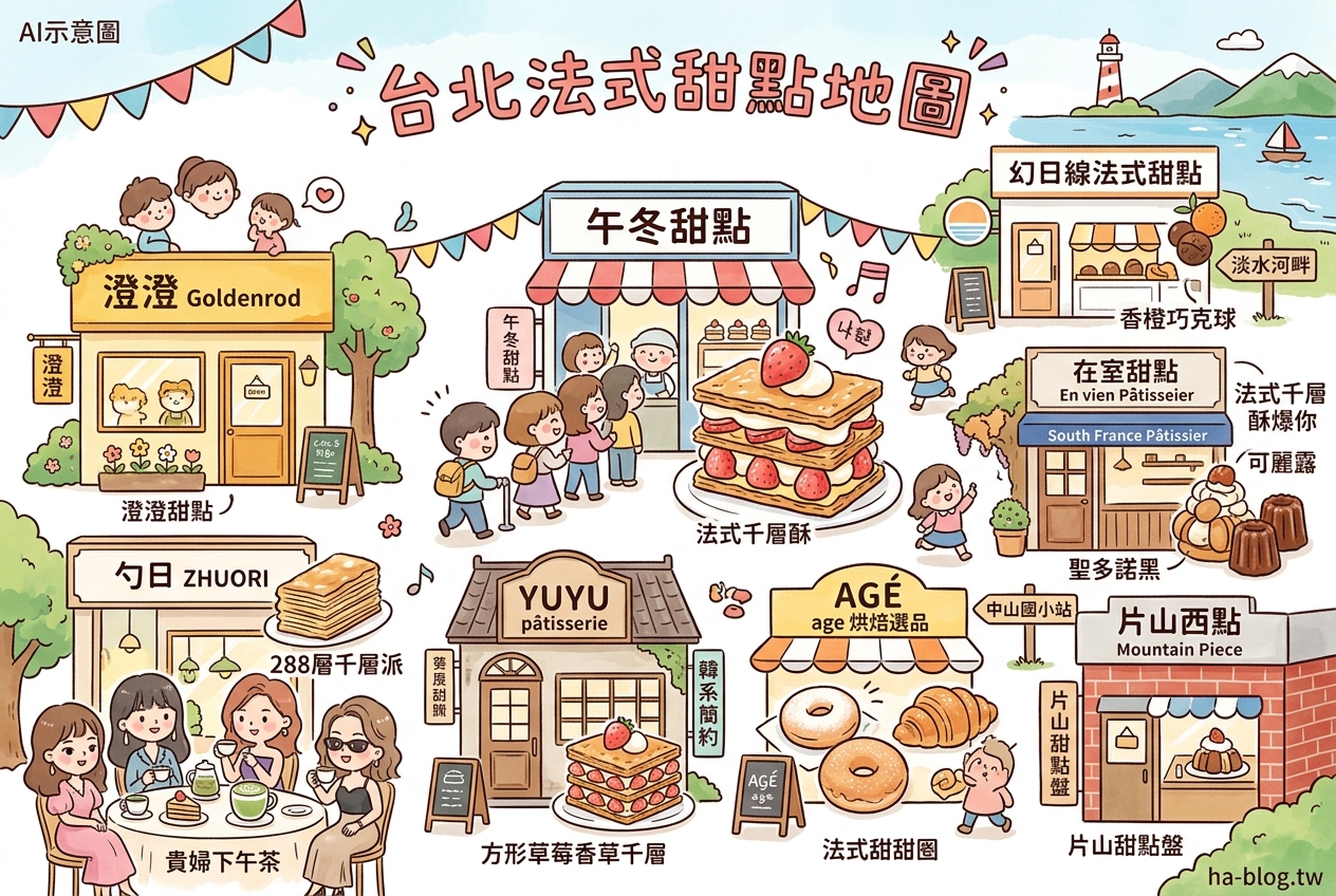 台北法式甜點地圖：精緻美味，滿足你的甜點胃！