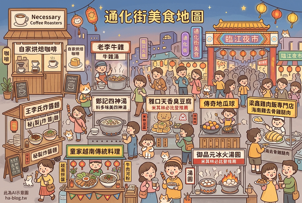 通化街美食地圖：咖啡、傳統小吃與異國風味一次滿足！