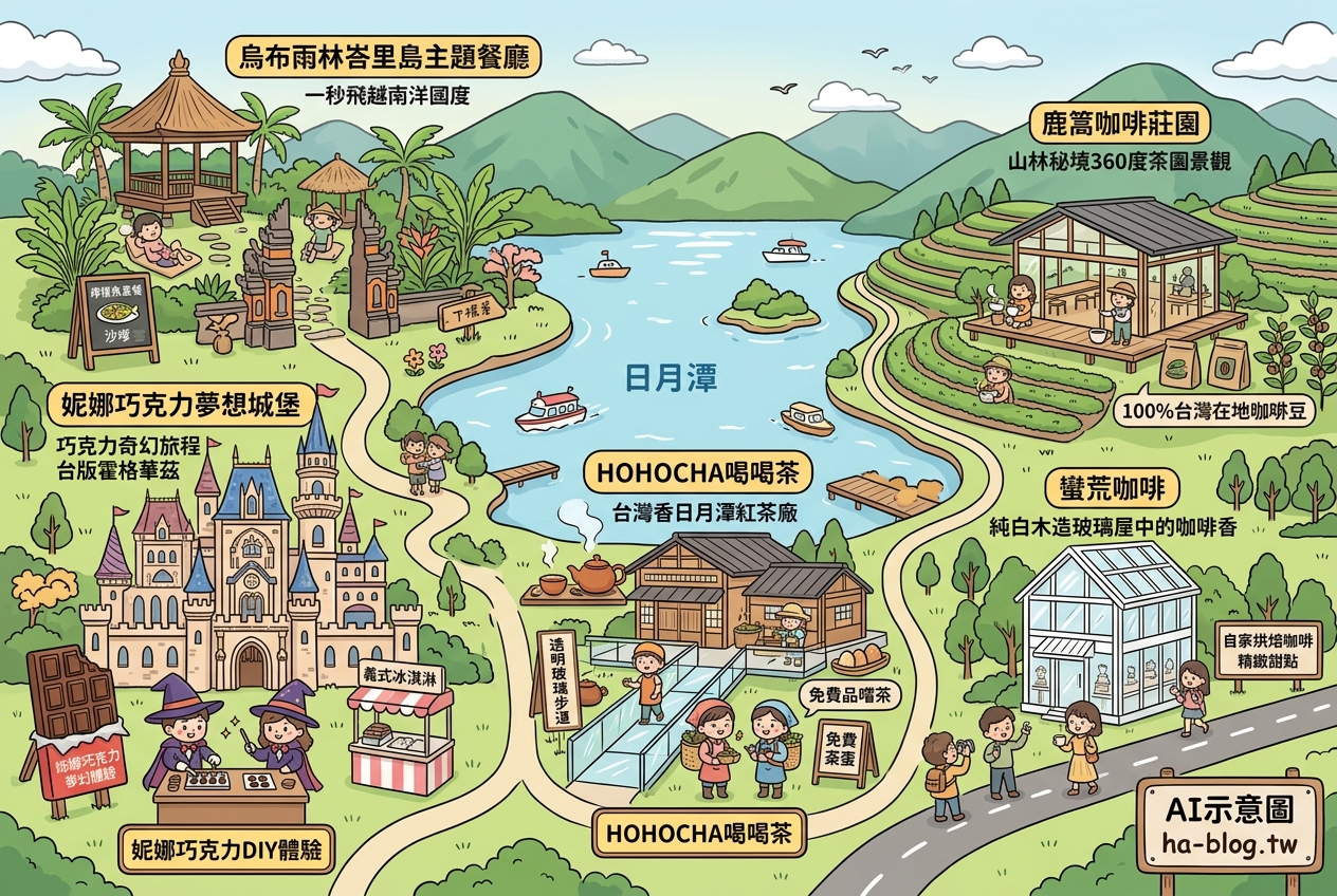 日月潭周邊美食地圖：峇里島風情、在地茶香與巧克力奇幻之旅 @嘿!部落!
