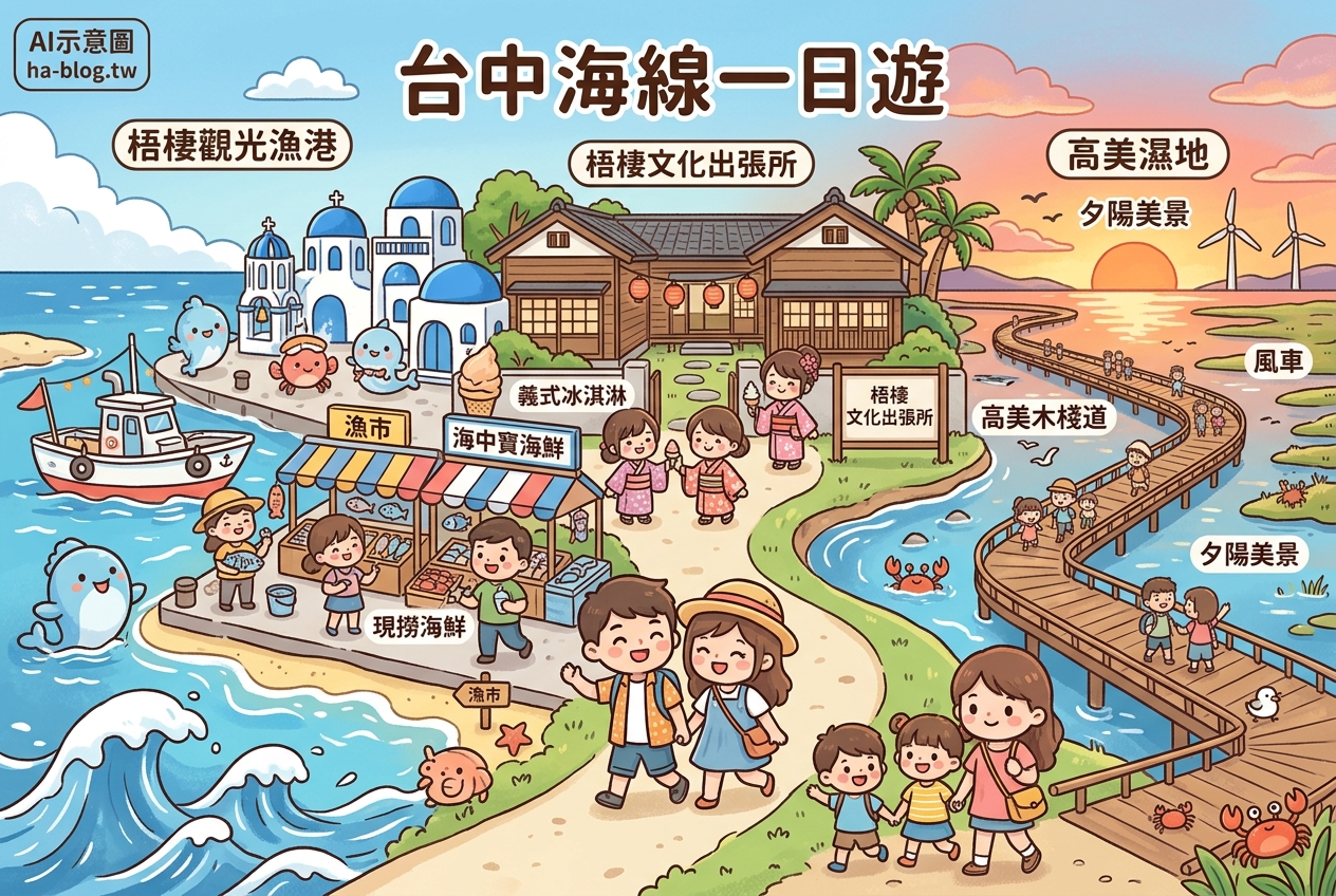 台中海線一日遊｜從漁港美食到日式古蹟，體驗不一樣的海岸風情