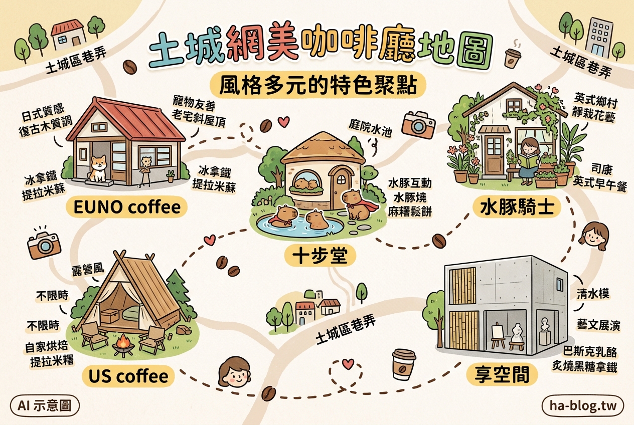 土城隱藏版網美咖啡廳地圖：老宅、植栽、清水模、水豚君，風格一次滿足！ @嘿!部落!