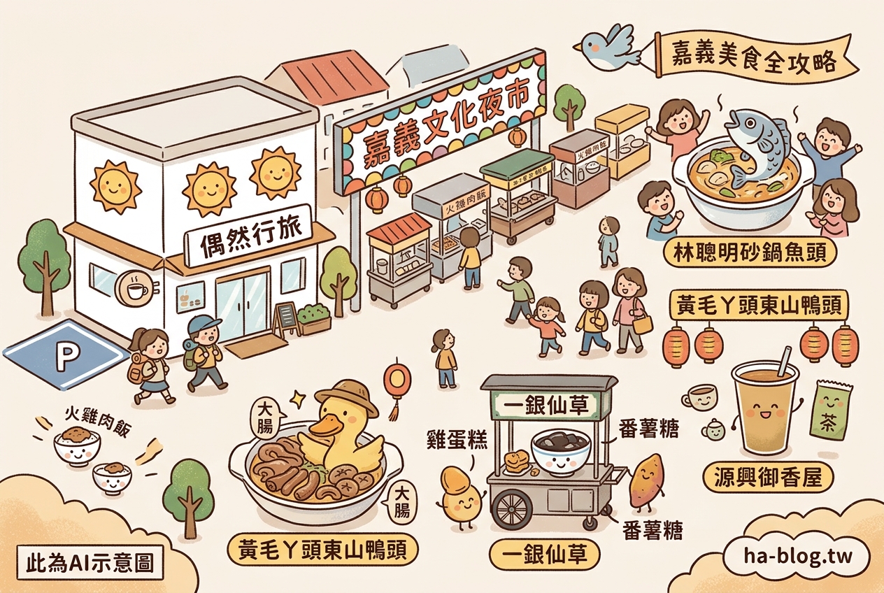 嘉義文化夜市住宿與在地美食全攻略：偶然行旅與特色小吃推薦
