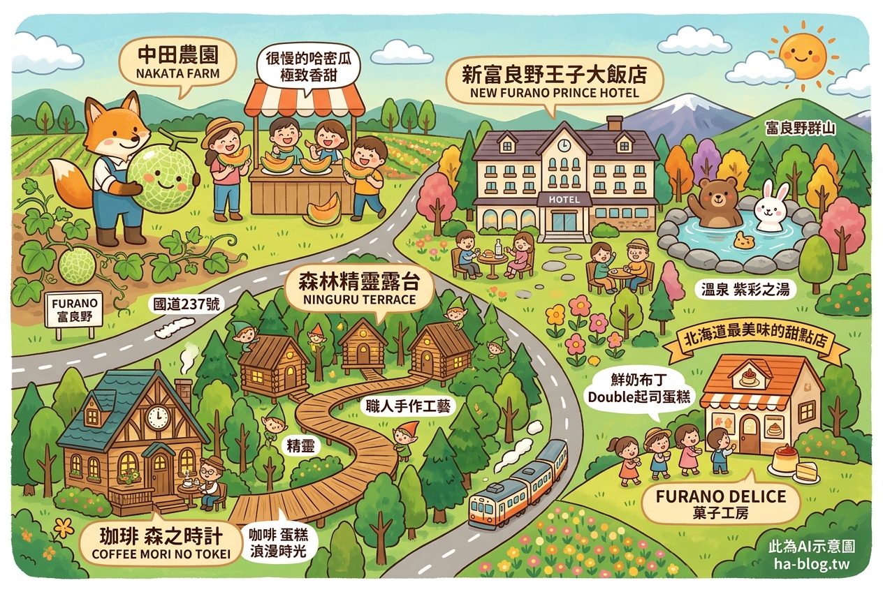 北海道富良野：哈密瓜的香甜滋味、精靈漫步的森林與王子飯店的愜意時光