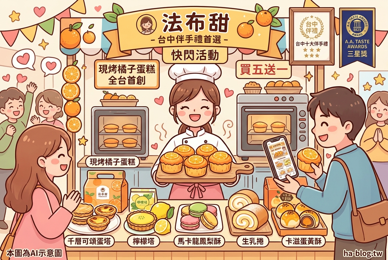 即時熱門文章：法布甜：台中伴手禮首選，創意橘子蛋糕與經典美味一次滿足！