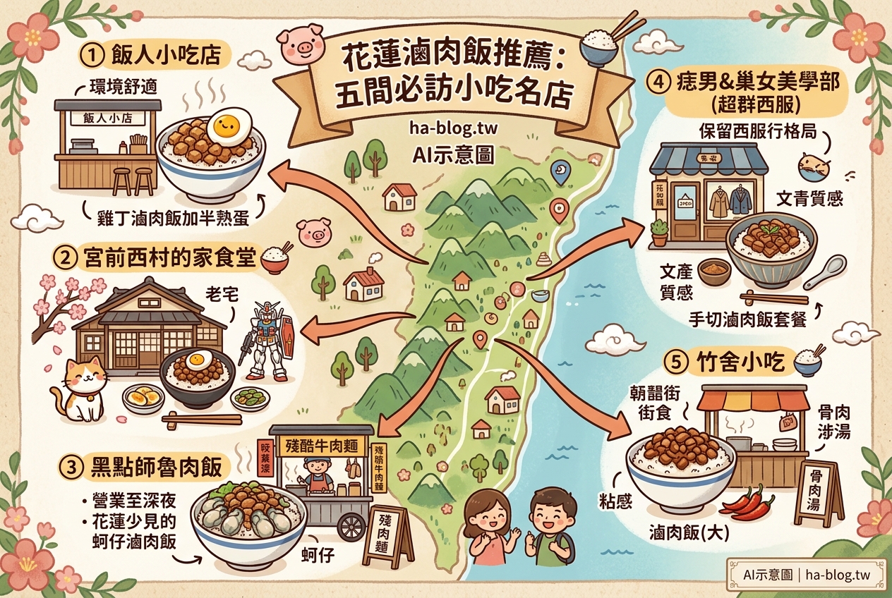 即時熱門文章：花蓮滷肉飯推薦：五間必訪小吃名店，從傳統古早味到創意驚喜，一次滿足你的味蕾！