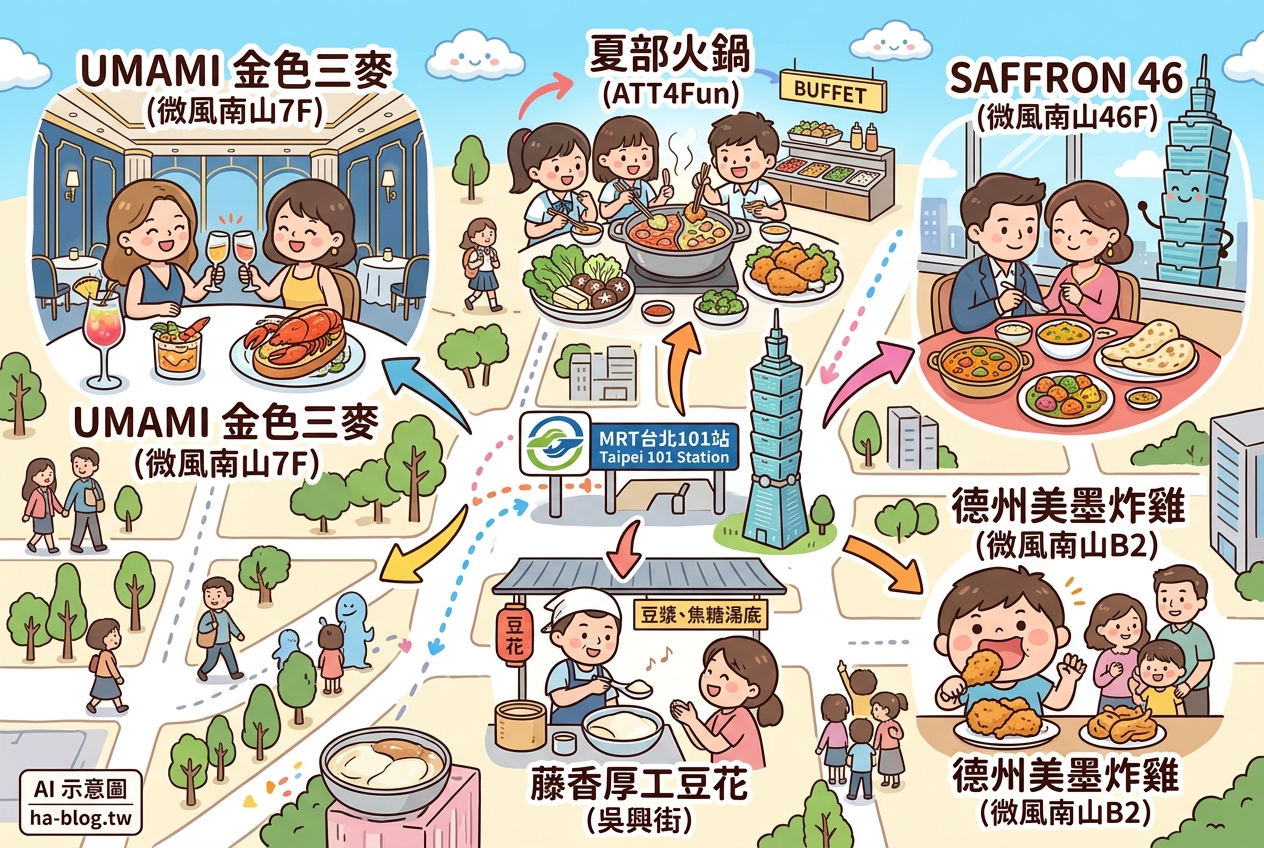捷運台北101站周邊美食巡禮：從華麗餐酒館到在地古早味