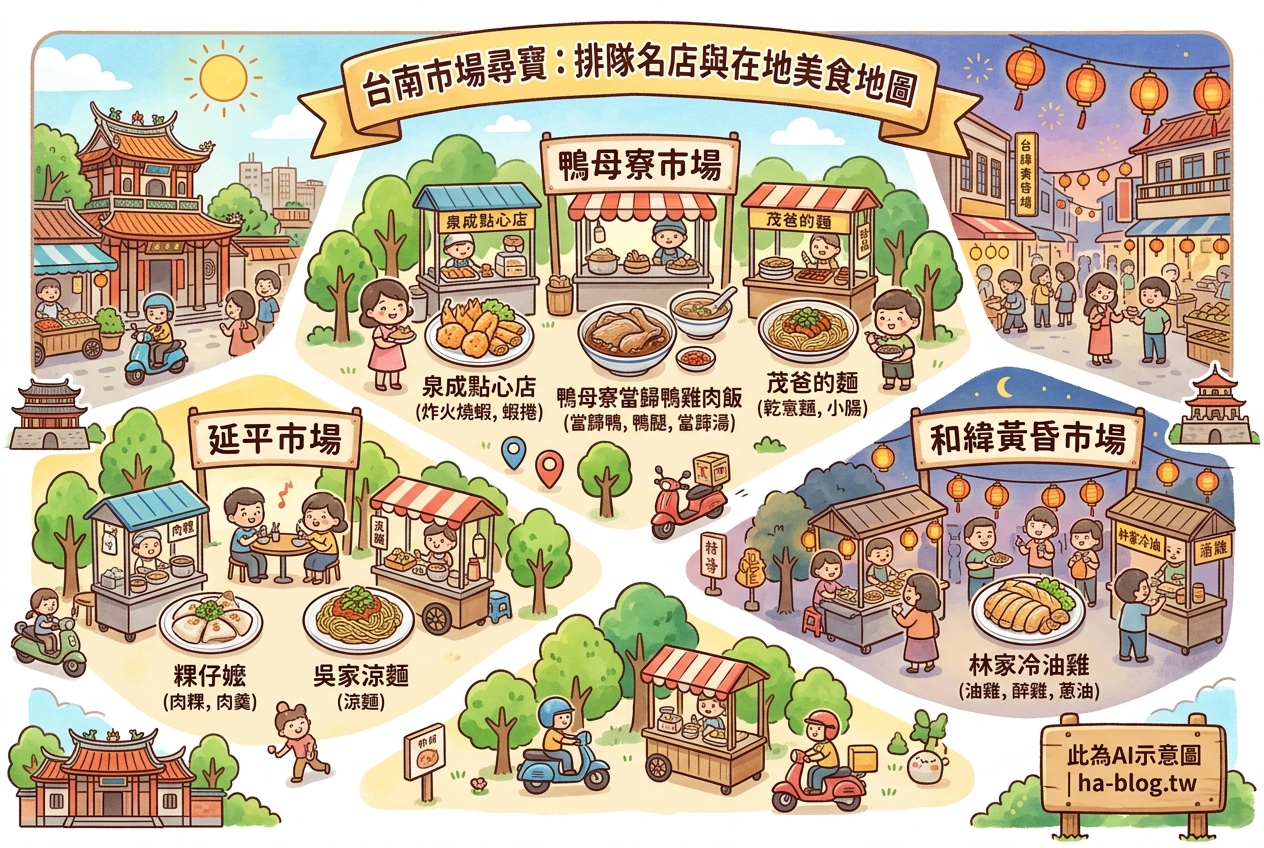 台南市場尋寶：從在地人推薦到排隊名店，必吃美食地圖一次網羅！